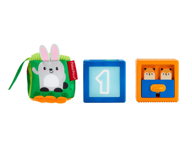 Fisher-Price Kolorowe zwierzątka klocki sensoryczne - 540748 - zdjęcie 3